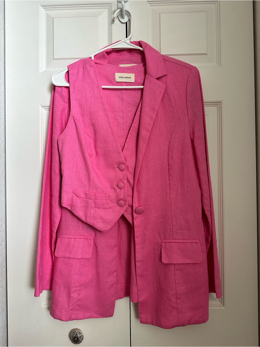 Brazilian Brand Leticia Michels - Size  XS - Linen Blazer & Vest Set